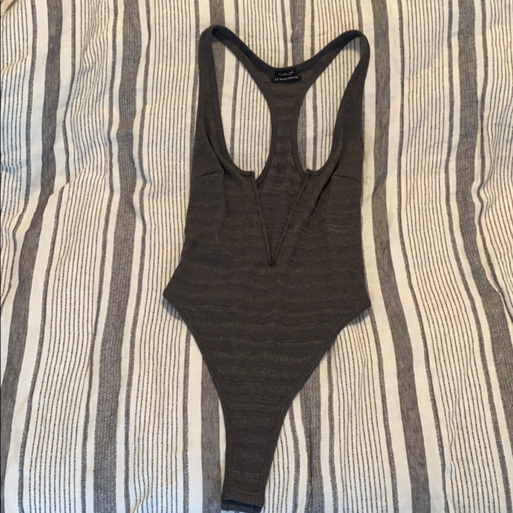Deep cut v bodysuit